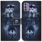 For Nokia G42 Coloured Drawing Flip Leather Phone Case(Wolf and Dog) - 1