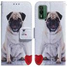 For Nokia XR21 Coloured Drawing Flip Leather Phone Case(Pug) - 1