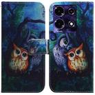 For Infinix Note 30 Coloured Drawing Flip Leather Phone Case(Oil Painting Owl) - 1