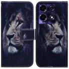 For Infinix Note 30 Coloured Drawing Flip Leather Phone Case(Lion) - 1