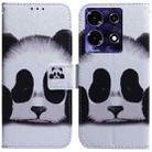 For Infinix Note 30 Coloured Drawing Flip Leather Phone Case(Panda) - 1