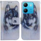 For Infinix Smart 7 African Coloured Drawing Flip Leather Phone Case(White Wolf) - 1