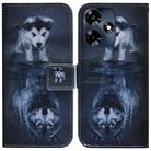 For Infinix Hot 30 Coloured Drawing Flip Leather Phone Case(Wolf and Dog) - 1