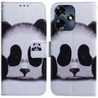 For Infinix Hot 30 Coloured Drawing Flip Leather Phone Case(Panda) - 1