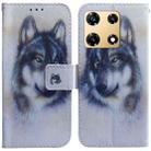 For Infinix Note 30 Pro Coloured Drawing Flip Leather Phone Case(White Wolf) - 1