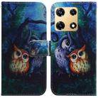 For Infinix Note 30 Pro Coloured Drawing Flip Leather Phone Case(Oil Painting Owl) - 1