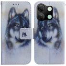 For Infinix Smart 7 HD Coloured Drawing Flip Leather Phone Case(White Wolf) - 1