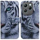 For Infinix Hot 40 / 40 Pro Coloured Drawing Flip Leather Phone Case(Tiger) - 1