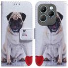 For Infinix Hot 40 / 40 Pro Coloured Drawing Flip Leather Phone Case(Pug) - 1