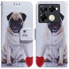 For Infinix Note 40 Pro 5G / 40 Pro 4G Coloured Drawing Flip Leather Phone Case(Pug) - 1