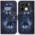 For Infinix Note 40 Pro 5G / 40 Pro 4G Coloured Drawing Flip Leather Phone Case(Wolf and Dog) - 1