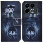 For Infinix Note 40 4G Coloured Drawing Flip Leather Phone Case(Wolf and Dog) - 1