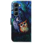 For Infinix Hot 50 4G Coloured Drawing Flip Leather Phone Case(Oil Painting Owl) - 3
