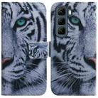 For Infinix Hot 50 4G Coloured Drawing Flip Leather Phone Case(Tiger) - 1
