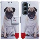 For Infinix Hot 50 4G Coloured Drawing Flip Leather Phone Case(Pug) - 1