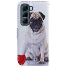 For Infinix Hot 50 4G Coloured Drawing Flip Leather Phone Case(Pug) - 3