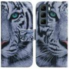 For Infinix Hot 50 5G Coloured Drawing Flip Leather Phone Case(Tiger) - 1