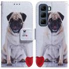For Infinix Hot 50 5G Coloured Drawing Flip Leather Phone Case(Pug) - 1