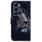 For Infinix Hot 50 5G Coloured Drawing Flip Leather Phone Case(Lion) - 3