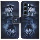 For Infinix Hot 50 5G Coloured Drawing Flip Leather Phone Case(Wolf and Dog) - 1