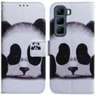 For Infinix Hot 50 5G Coloured Drawing Flip Leather Phone Case(Panda) - 1