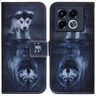 For Infinix Note 40 5G Coloured Drawing Flip Leather Phone Case(Wolf and Dog) - 1