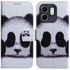 For Infinix Hot 50i / Smart 9 Coloured Drawing Flip Leather Phone Case(Panda) - 1