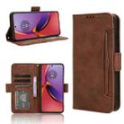 For Motorola Moto G84 5G Skin Feel Calf Texture Card Slots Leather Phone Case(Brown) - 1