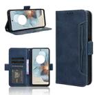 For Motorola Moto G34 5G Skin Feel Calf Texture Card Slots Leather Phone Case(Blue) - 1