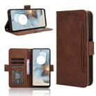 For Motorola Moto G34 5G Skin Feel Calf Texture Card Slots Leather Phone Case(Brown) - 1