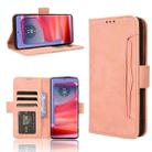 For Motorola Edge 50 Pro Skin Feel Calf Texture Card Slots Leather Phone Case(Pink) - 1