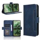 For Motorola Moto G35 5G Skin Feel Calf Texture Card Slots Leather Phone Case(Blue) - 1