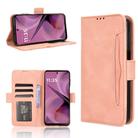 For Motorola Moto G55 5G Skin Feel Calf Texture Card Slots Leather Phone Case(Pink) - 1