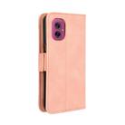 For Motorola Moto G55 5G Skin Feel Calf Texture Card Slots Leather Phone Case(Pink) - 3