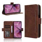 For Motorola Moto G55 5G Skin Feel Calf Texture Card Slots Leather Phone Case(Brown) - 1