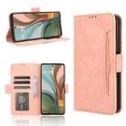 For Motorola Moto G75 5G Skin Feel Calf Texture Card Slots Leather Phone Case(Pink) - 1