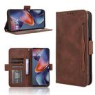 For Motorola Moto G Play 2025 Skin Feel Calf Texture Card Slots Leather Phone Case(Brown) - 1