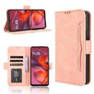 For Motorola Moto G05 4G / E15 4G Skin Feel Calf Texture Card Slots Leather Phone Case(Pink) - 1