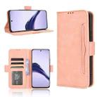 For Realme 13+ 5G Global Skin Feel Calf Texture Card Slots Leather Phone Case(Pink) - 1