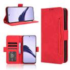 For Realme 13+ 5G Global Skin Feel Calf Texture Card Slots Leather Phone Case(Red) - 1