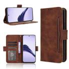 For Realme 13+ 5G Global Skin Feel Calf Texture Card Slots Leather Phone Case(Brown) - 1