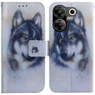 For Tecno Camon 20 Pro 5G Coloured Drawing Flip Leather Phone Case(White Wolf) - 1