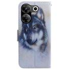 For Tecno Camon 20 Pro 5G Coloured Drawing Flip Leather Phone Case(White Wolf) - 3