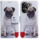 For Tecno Camon 20 Pro 5G Coloured Drawing Flip Leather Phone Case(Pug) - 1
