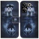 For Tecno Camon 20 Pro 5G Coloured Drawing Flip Leather Phone Case(Wolf and Dog) - 1