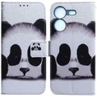 For Tecno Pova 5 Coloured Drawing Flip Leather Phone Case(Panda) - 1