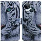 For Tecno Spark 10 5G Coloured Drawing Flip Leather Phone Case(Tiger) - 1