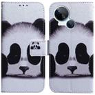 For Tecno Spark 10 5G Coloured Drawing Flip Leather Phone Case(Panda) - 1