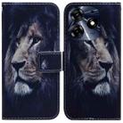 For Tecno Spark 10 Pro Coloured Drawing Flip Leather Phone Case(Lion) - 1