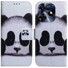 For Tecno Spark 10 Pro Coloured Drawing Flip Leather Phone Case(Panda) - 1